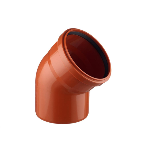 Отвод НПВХ (ПВХ) с раструбом Дн 125 30гр коричневый безнапорный в/к Ostendorf KGB в Волгограде