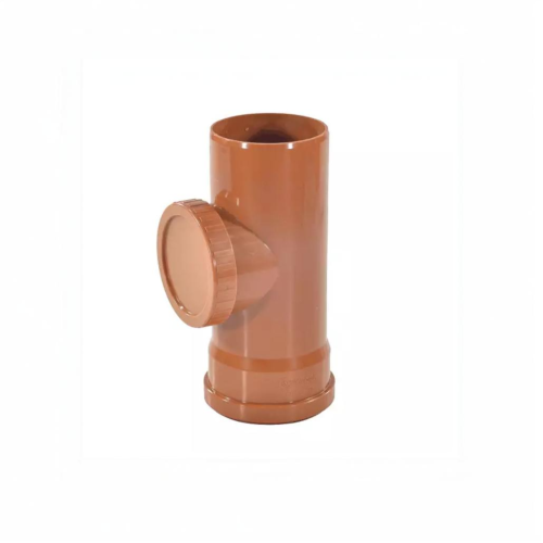 Ревизия НПВХ (ПВХ) коричневая Дн 250 безнапорная в комплекте с крышкой Ostendorf KGRE в Волгограде