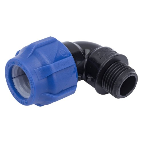 Отвод ПЭ компрессионный Дн 50-1 1/4" 90гр Ру-16 НР (НАР) RTP (РосТурПласт) в Волгограде