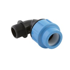 Отвод ПЭ компрессионный Дн 63-1 1/4" 90гр НР (НАР) Ру-16 VALFEX