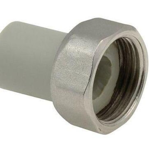 Штуцер PP-R серый с накидной гайкой Дн 25-1" Wavin Ekoplastik в Волгограде