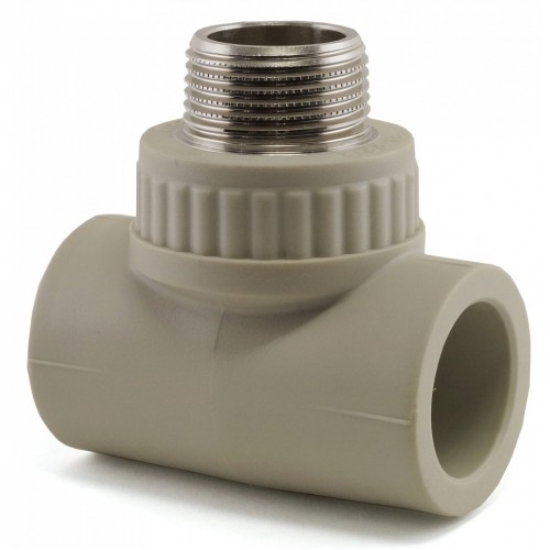 Тройник PP-R комбинированный серый НР (НАР) Дн 25-1/2" Wavin Ekoplastik в Волгограде