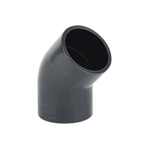 Отвод ПВХ клеевой Дн 20 45гр Ру-16 серый напорный Aquaviva в Волгограде