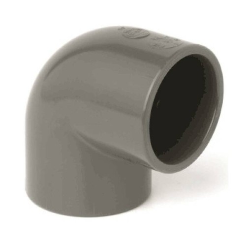 Отвод ПВХ клеевой Дн 75 90гр Ру-16 серый напорный Aquaviva в Волгограде