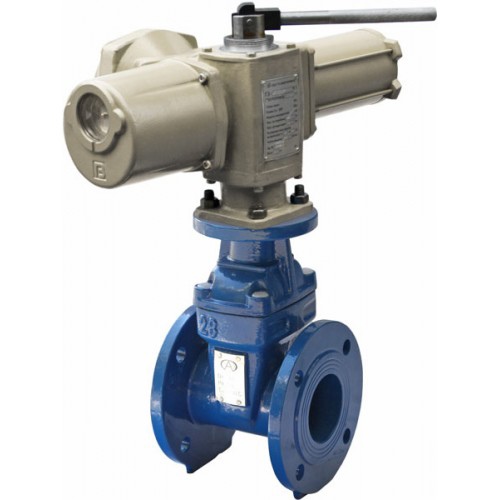 Задвижка чугунная с электроприводом ГЗ 380В и выдвижным шпинделем 30ч906бр 80х210 мм в Волгограде