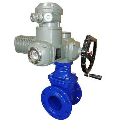Задвижка чугунная фланцевая с электроприводом AUMA SA07.6 380В и обрезиненным клином KR12 40 мм в Волгограде